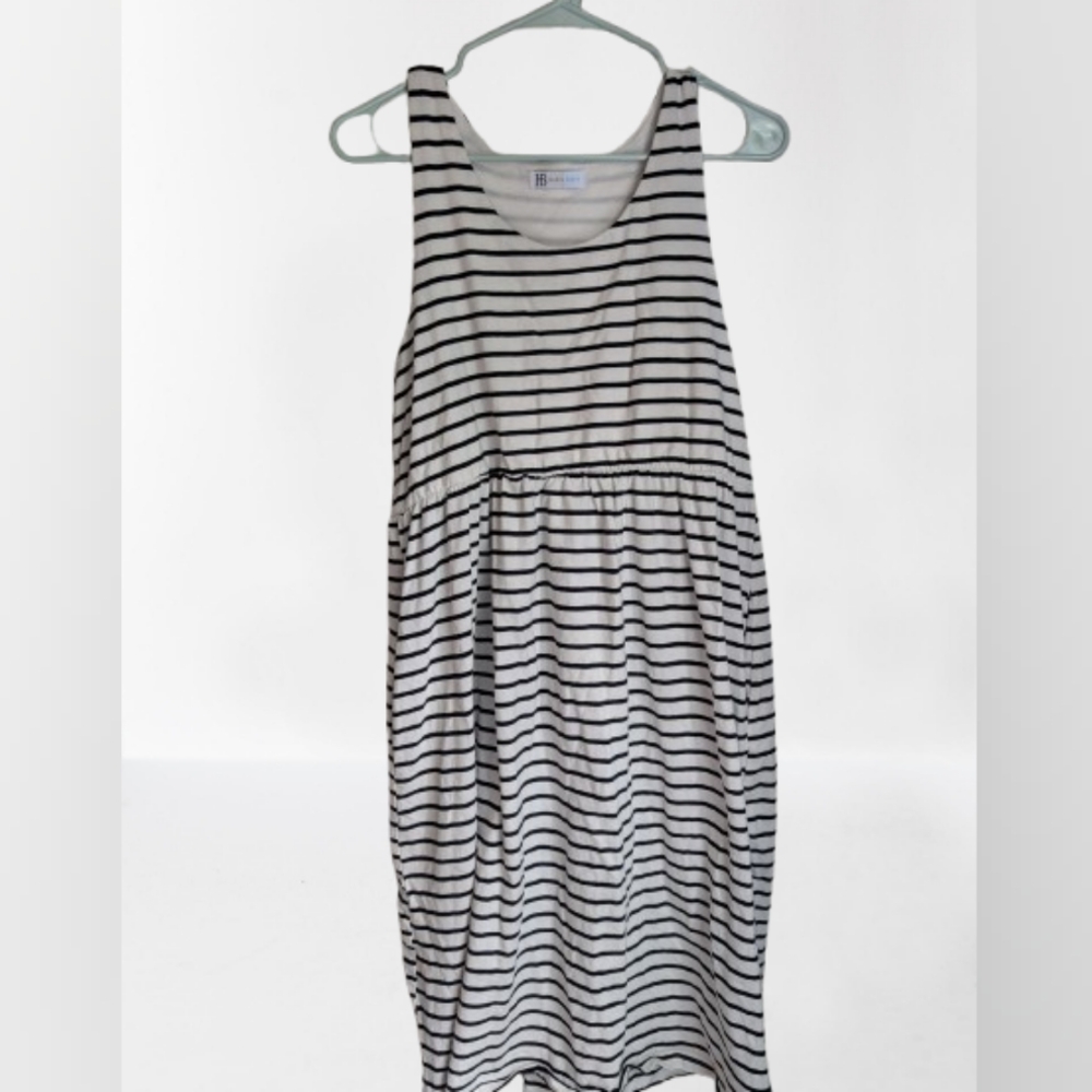 BOGO Hazel Blues Black and White Striped Sleeveless Dress- XL